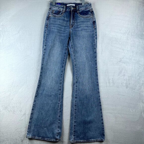 Zuccos Vintage 1992 Women's High Rise Flare Jeans 100% Cotton Blue Size 26 - Picture 1 of 10